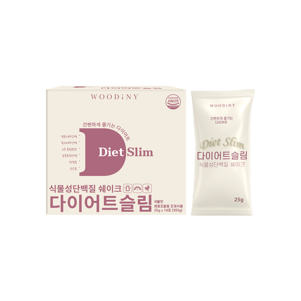 우디니 다이어트 슬림 식물성 단백질 쉐이크 25g  14포, 2개