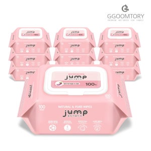 꿈토리 아기물티슈 뉴넉넉한 점프 캡형 55gsm 100매 10팩