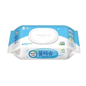 깨끗한나라 [깨끗한나라] 물티슈 페퍼민트 블루 캡형 70매 10입
