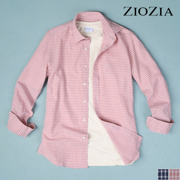 지오지아 <b>린넨</b> 코튼 슬림 밴드카라 셔츠 C AEB2WC1101_C