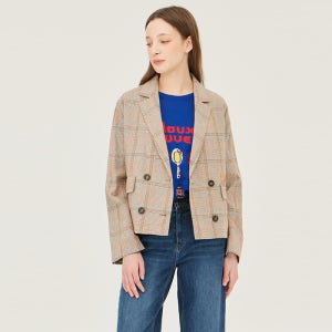 베네통 블렌드 체크 자켓 BAJK91531BG