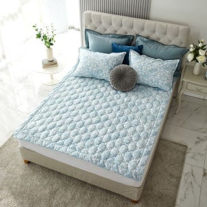 [롯데백화점] 로라애슐리 루이즈 플라워 바이오워싱 60수 고밀도 면 누비 패드 K LE1214986010