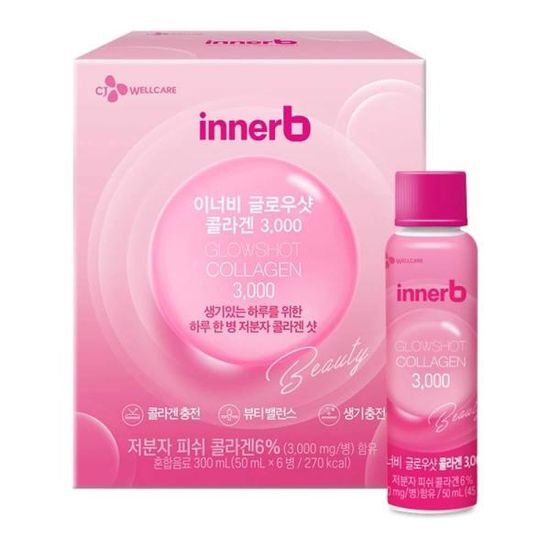[저분자 <b>콜라겐</b>] CJ 이너비 글로우샷 <b>콜라겐</b> 6병 (6일분)