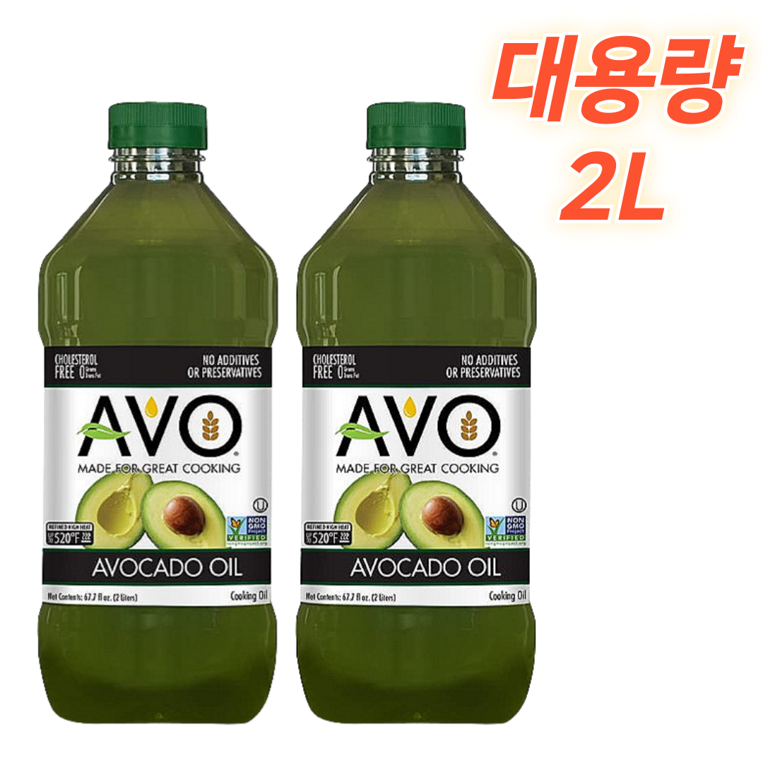 [대용량] <b>아보</b>카도오일 Non GMO AVO NON GMO Avocado Oil  2개  2L