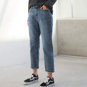 [RR]027 뒷밴딩 세미 배기팬츠[배기핏,청바지,밴딩바지,일자핏,스트레이트,16796]