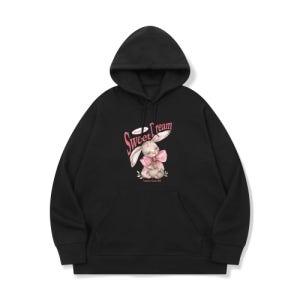 베러댄88 bth56 산토끼 토끼야 어디로 가느냐 그래픽 후드티 | 블랙 BTH56-black