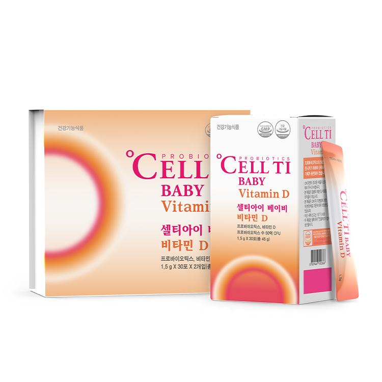 [<b>셀티아이 베이비</b> 비타민D] 핵심균주 생후처음 아기 유산균 유당성분 배제 가루형 비타민D 함유(2개월)