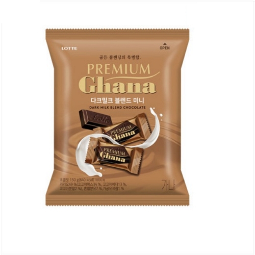 Lotte Wellfood Lotte Premium Ghana Dark Milk Blend Mini 150g, 1 pc