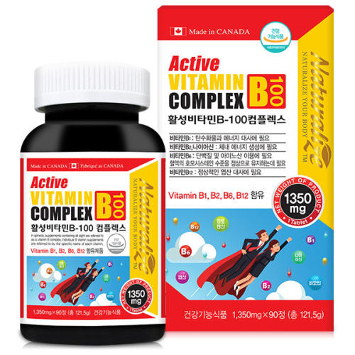 <b>비타민</b>B12 <b>B6</b> B2 B1 B군 영양제 컴플렉스 밸런스 캐나다산 수용성 활력 3개월분