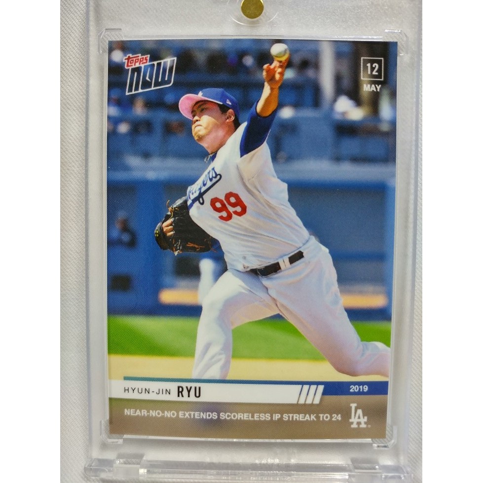 2019 TOPPS NOW 탑스 나우 류현진 시즌 5승 8이닝 1피안타 LA 다저스 MLB 야구 카드  1개