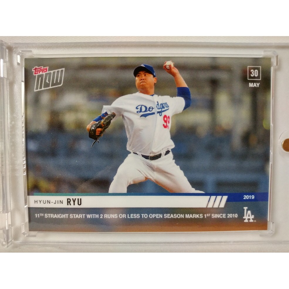 2019 TOPPS NOW 탑스 나우 #303 류현진 시즌 8승 기념 LA 다저스 MLB 야구 카드  1개