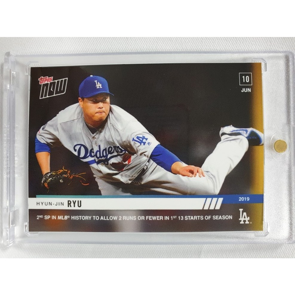 2019 TOPPS NOW 탑스 나우 #359 류현진 6이닝 1실점 LA 다저스 MLB 야구 카드  1개