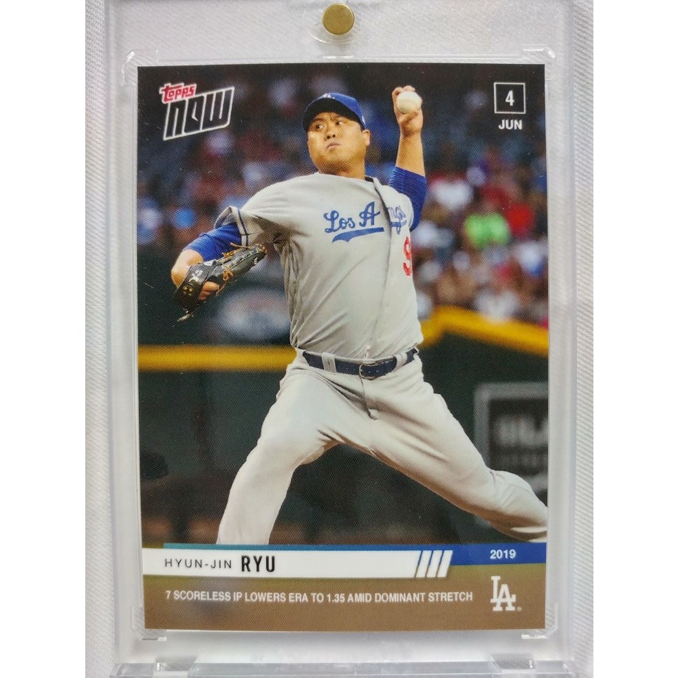 2019 TOPPS NOW 탑스 나우 #329 류현진 시즌 9승 기념 LA 다저스 MLB 야구 카드  1개