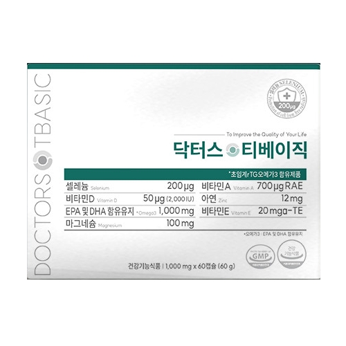 <b>닥터스</b> 티베이직 1000mg x 60캡슐, 1개