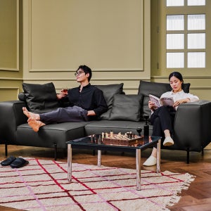 포네 3.5인 오픈코너 모듈 전체 천연가죽 소파