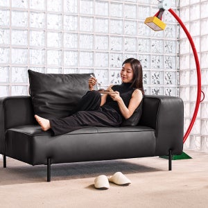 포네 2인 모듈 전체 천연가죽 소파