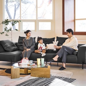 포네 4인 오픈코너 모듈 전체 천연가죽 소파