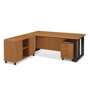 하이퍼스 피에라 티크 책상 티크+블랙 사이드책상 별도