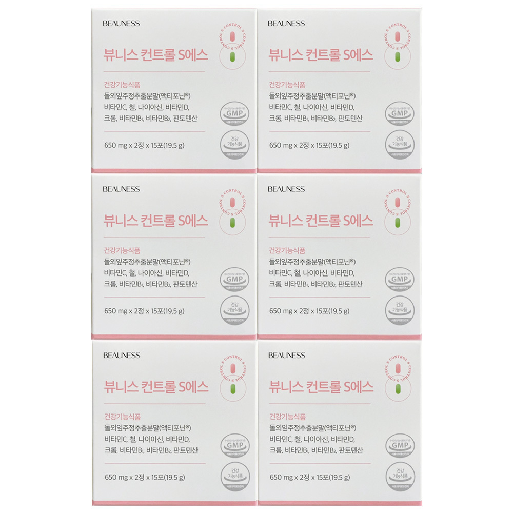 뷰니스 <b>컨트롤S</b> 650mg x 30정 6개