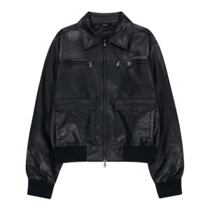 [아캄] Western Collar Leather Jacket (Black) AK25OT10BK