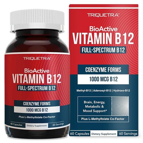 [아마존 공식]BioActive <b>비타민</b> B12 1000mcg | 모든 3가지 바이오액티브 B12 폼 플러스 메틸엽산 보조 인자 - 메틸 B12, 아데노실 B12 및 <b>하이드록시</b> <b>B1</b>