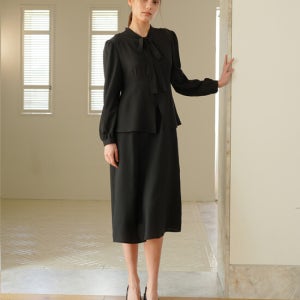 폴앤앨리스 Ribbon Tie Dress / Black