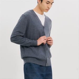 메리노울100% 브이넥 남성 가디건 3컬러, 10GRAM (텐그램)