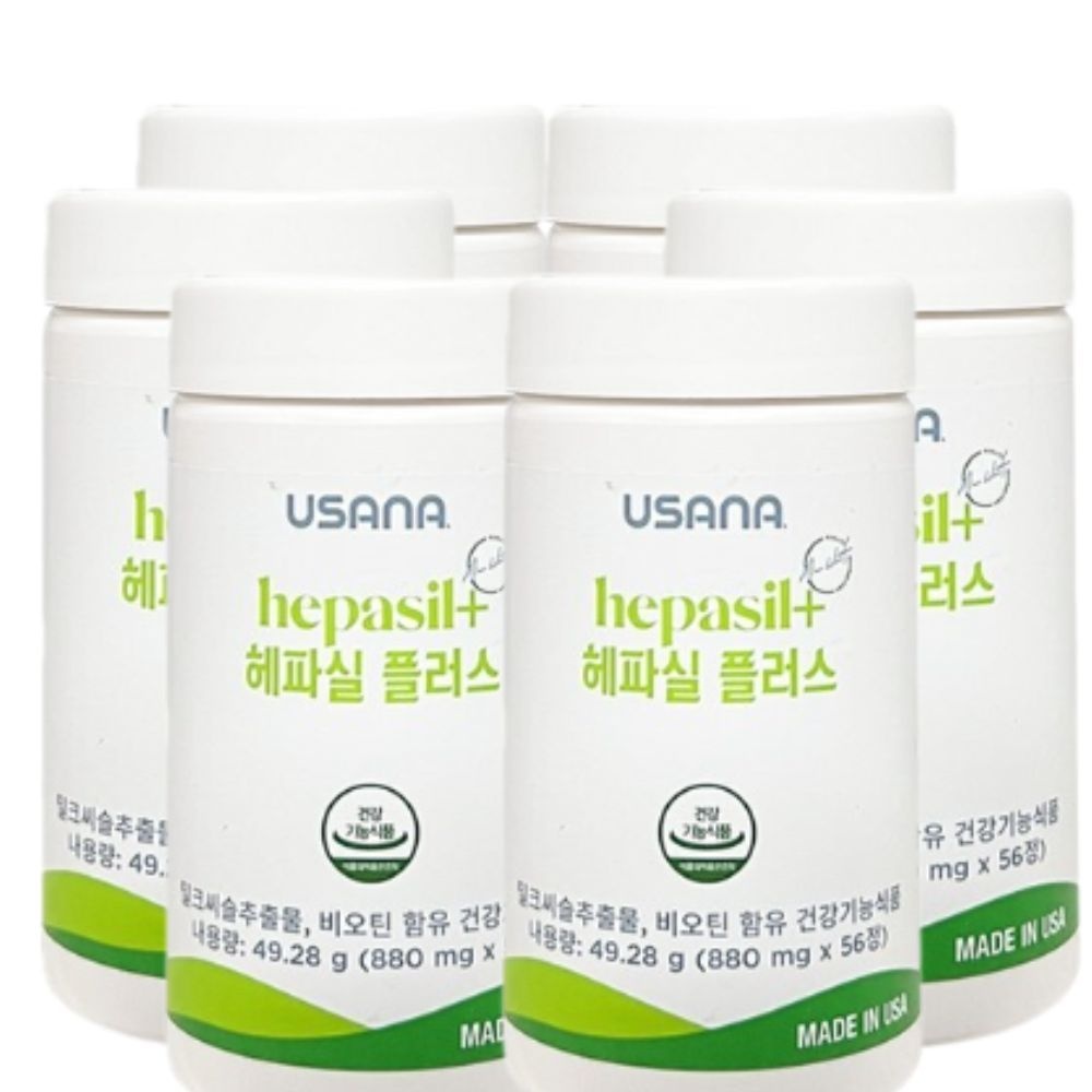 <b>유사나</b> 헤파실 플러스 56정 6병 간건강 밀크씨슬추출물 실리마린