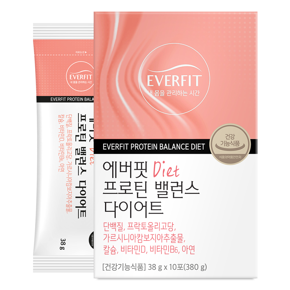 코스맥스엔비티 <b>내츄럴플러스</b> 에버핏 <b>프로틴</b> 밸런스 다이어트 38g  10포, 1개