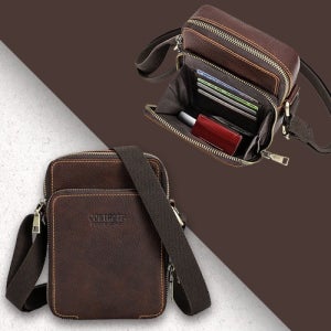 백스테이 B173C 천연소가죽 빈티지 미니 남자 크로스백 데일리백