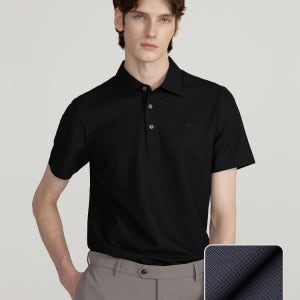 닥스 블랙 기능성 반팔 카라 티셔츠