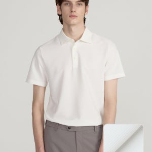 [닥스 남성] [워셔블] 화이트 기능성 반팔 카라 티셔츠 DMTS5B304WT