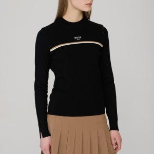 보스골프 라인 모크넥 니트 WOMAN BLACK