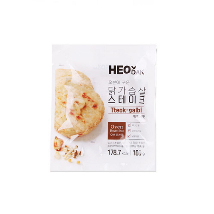 오븐에 구운 닭가슴살 스테이크 떡갈비맛 제품 이미지