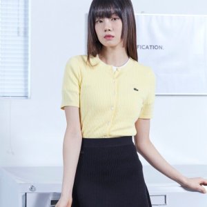 라코스테 공식 여성 미니케이블 반팔 가디건 AF014E-55G 107