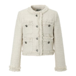 [카키포인트] Antique Crop Tweed Jacket (ivory) P00000ZF