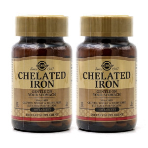 솔가 (오플닷컴) 2개 <b>킬레이트 아이언</b> 25 mg 철분 100 타블렛 Solgar 빠른직구