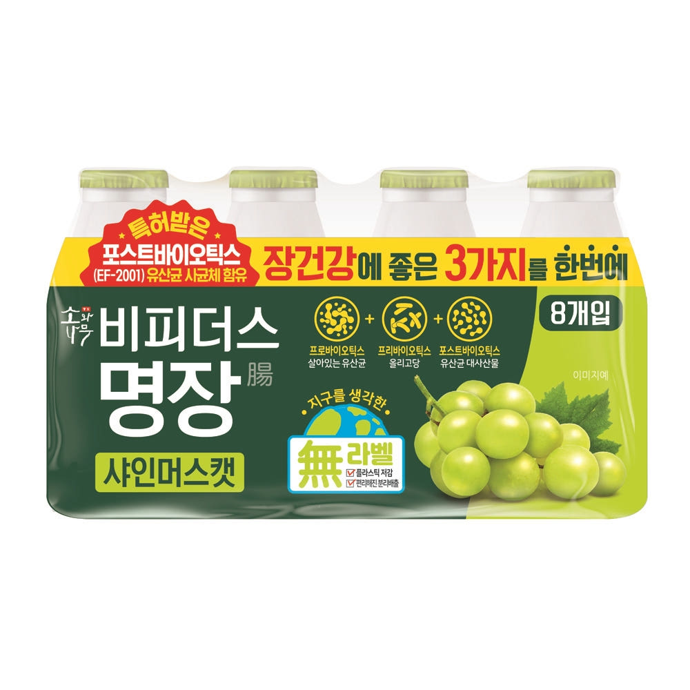 동원에프앤비 소와나무 <b>비피더스</b> 명장 샤인머스켓 125ml, 16개