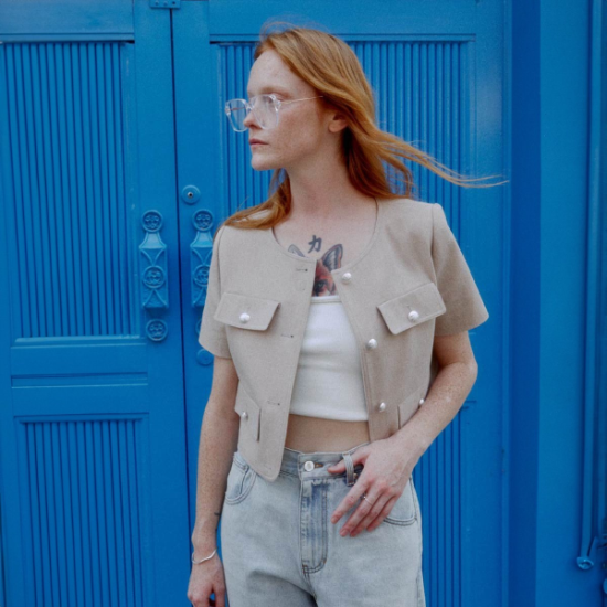 Avril Denim Crop Jacket