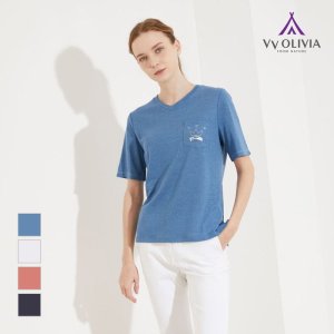 올리비아로렌 린넨 반팔티셔츠_VVBAS3M4261