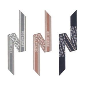 디올 오블리크 패턴 미차 스카프 실크 트윌리 3종 그레이, 핑크, 네이비