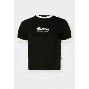 디키즈 루이스타운 링거 티 프린트 티셔츠 BLACK 여성 DI621D031 Q11