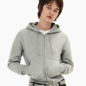 싱킹디퍼 Slim Fit Hood Zip-Up / Melange Grey