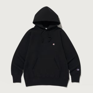 [챔피온] 리버스위브 블루택 루즈핏 기모 후드 티셔츠 Black CKTS4F506BK