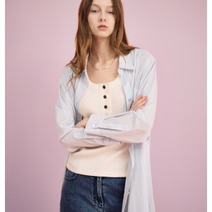 [아떼 바네사브루노 여성] 아떼바네사브루노 셀럽착용 라이트블루 포켓 셔츠 VLDR5B217B1