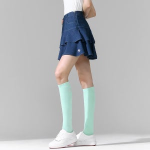 데님라이크 플라운스 큐롯 스커트