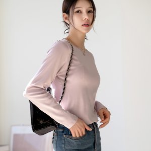 자체제작 패치 긴팔 모달 티셔츠 봄 간절기