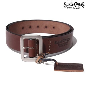 슈가케인 레더 게리슨 벨드 소프트 가죽 로고 아메카지 2색상