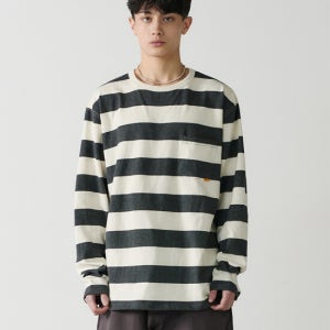 노운 Stripe Long Sleeves (Charcoal)