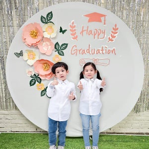 졸업 포토존 세트 56번 / 졸업 페이퍼플라워 원형 졸업식 포토존 장식 용품